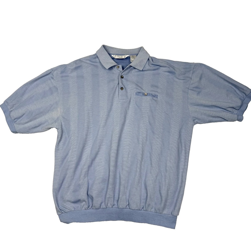Classic by Palmland VTG Blue Short Sleeve Collared Polo Shirt Mens Sz 3XLT